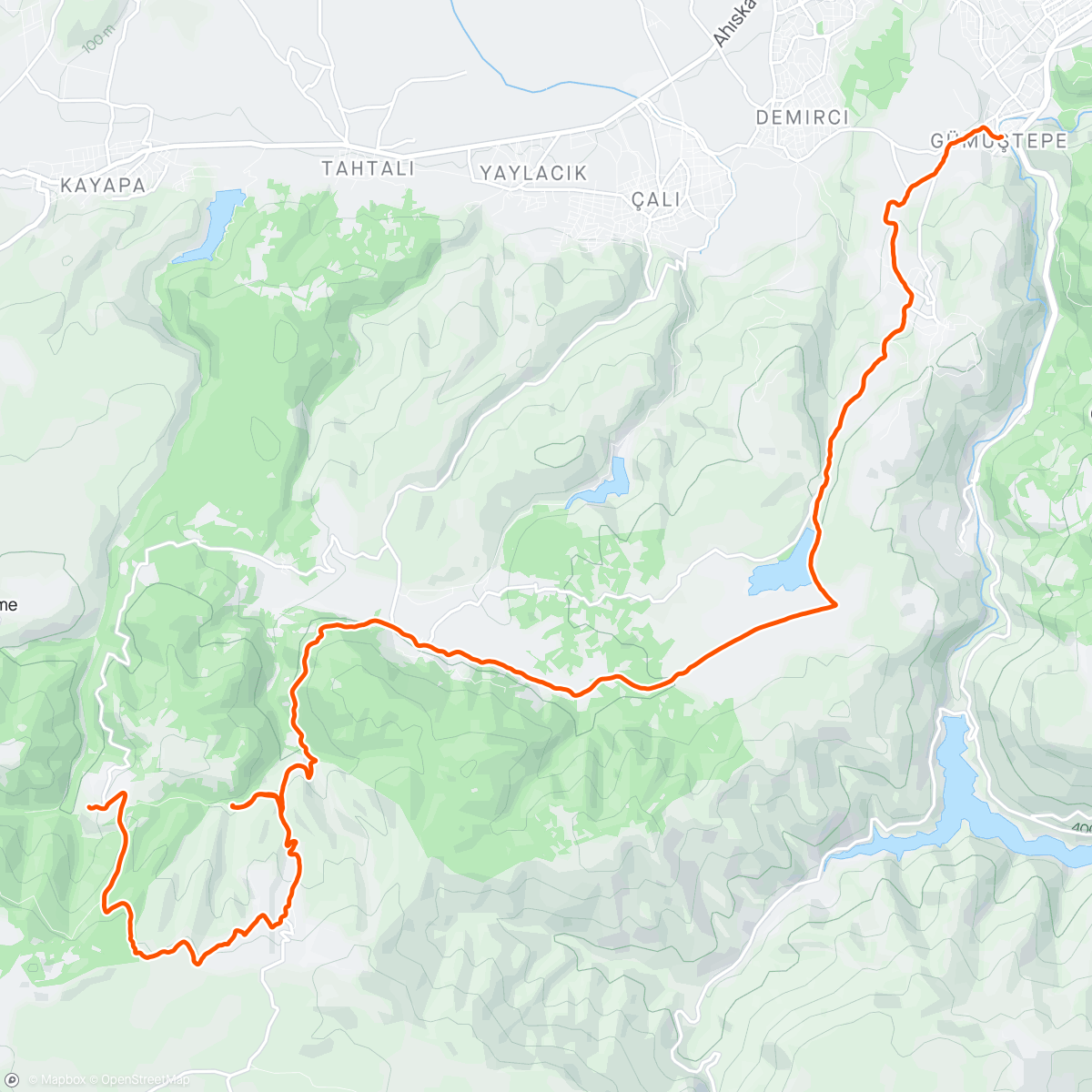 Mapa da atividade, Mysia Yolları Dağ Bisikleti Turu 1. Gün