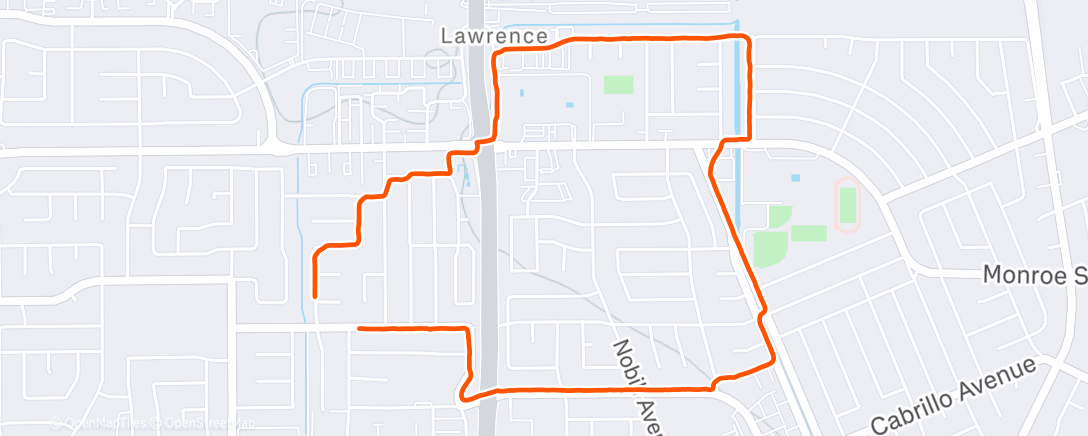 Map of the activity, Long neighborhood walk