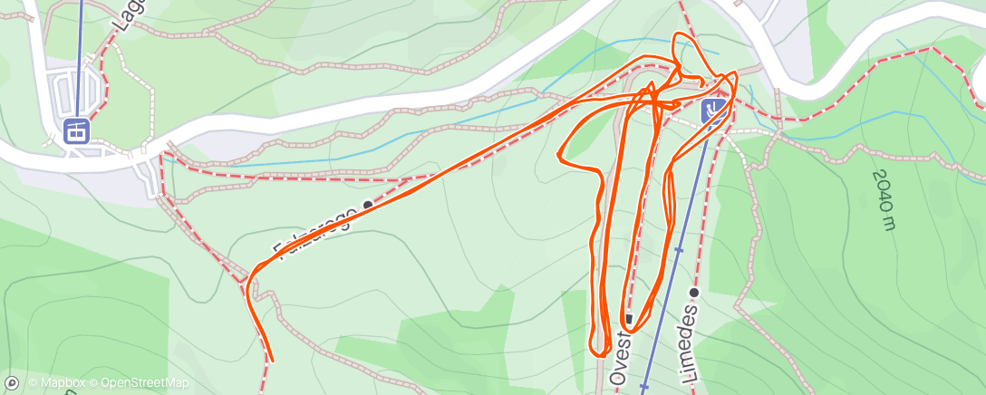 Mapa da atividade, Esquí fuera de pista matutino