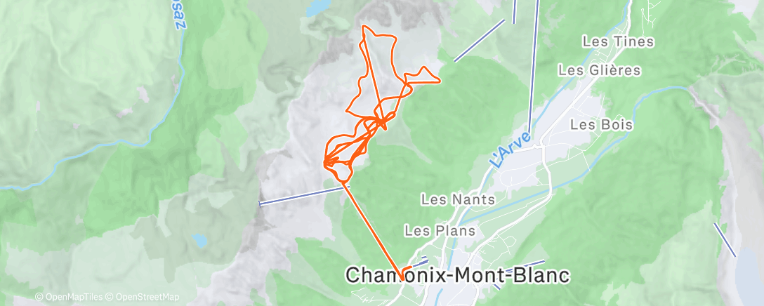 Map of the activity, Skiing