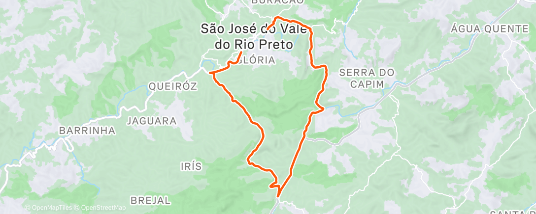 Map of the activity, Pedalada vespertina