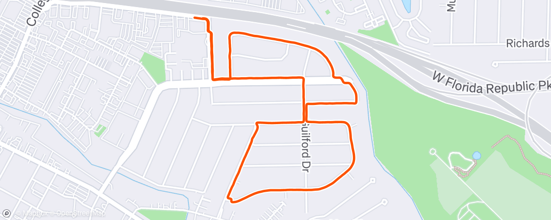 Map of the activity, Morning Run