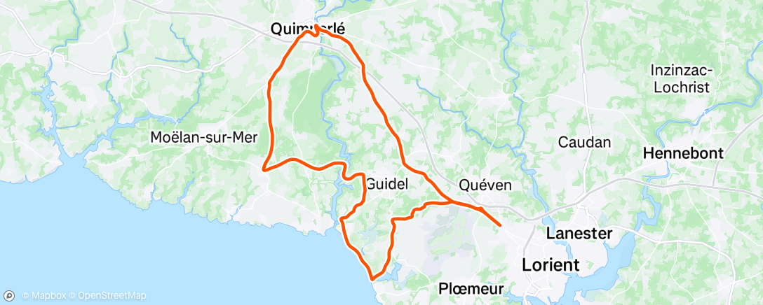 Map of the activity, Sortie vélo le matin