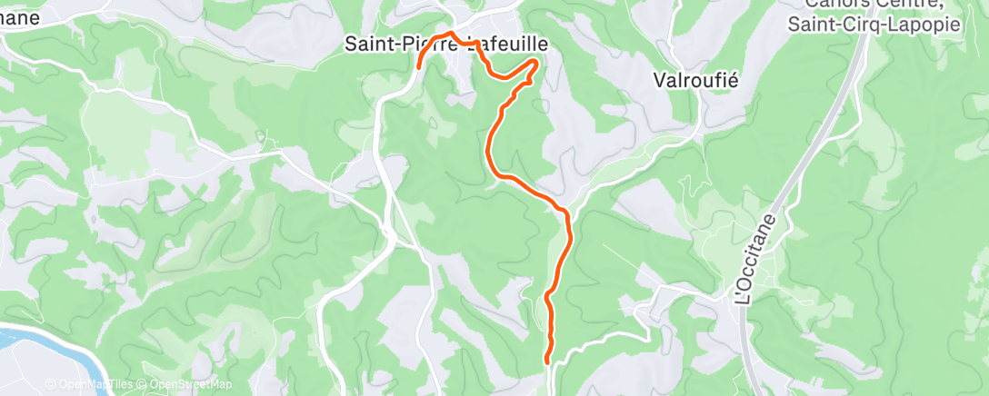 Map of the activity, Course à pied dans l'après-midi
