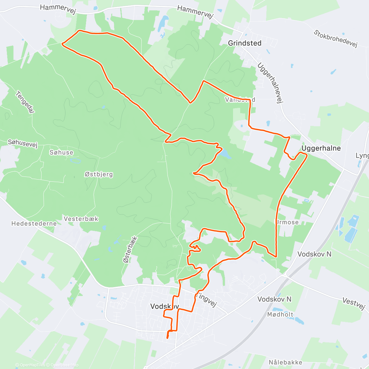 Map of the activity, Afternoon Run hård trail