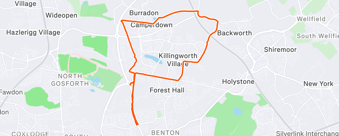 Map of the activity, Afternoon Run