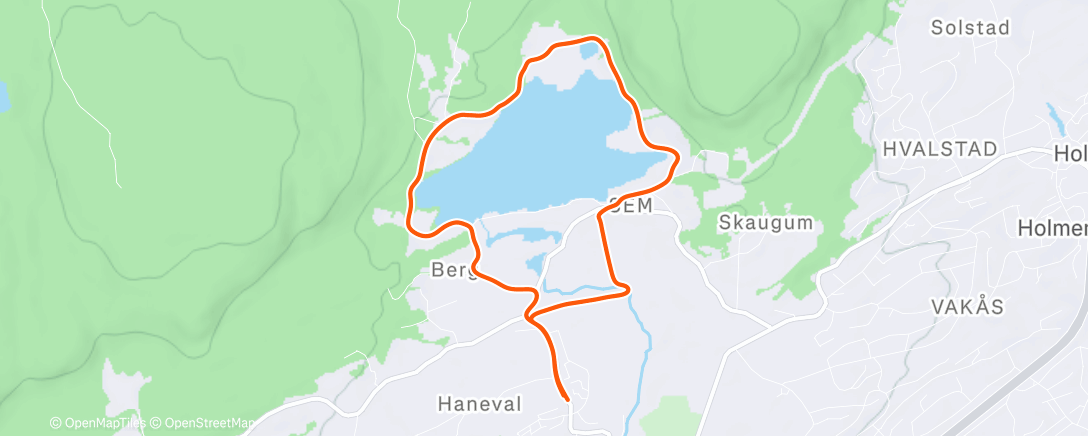 Map of the activity, Afternoon Run