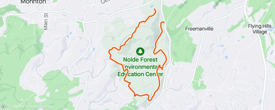 Map of the activity, Nolde Forest