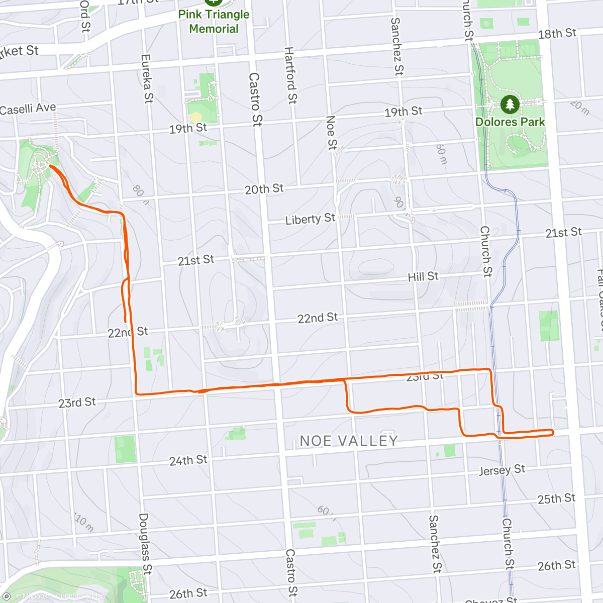 Map of the activity, Afternoon Run