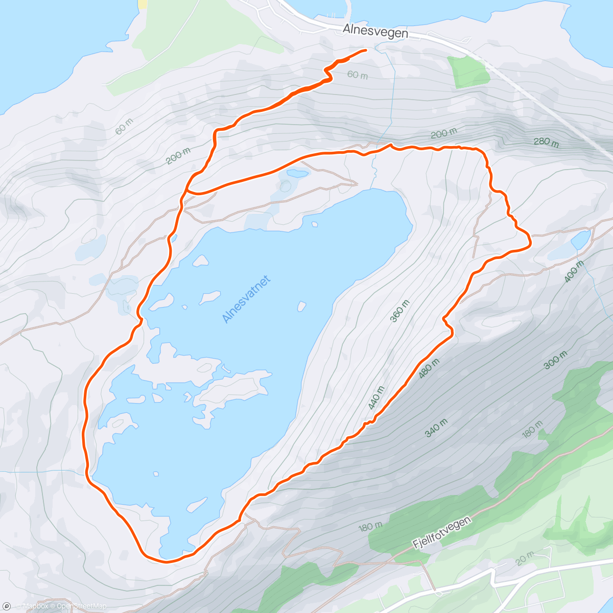 Map of the activity, Gåtur til Storehornet Godøy
