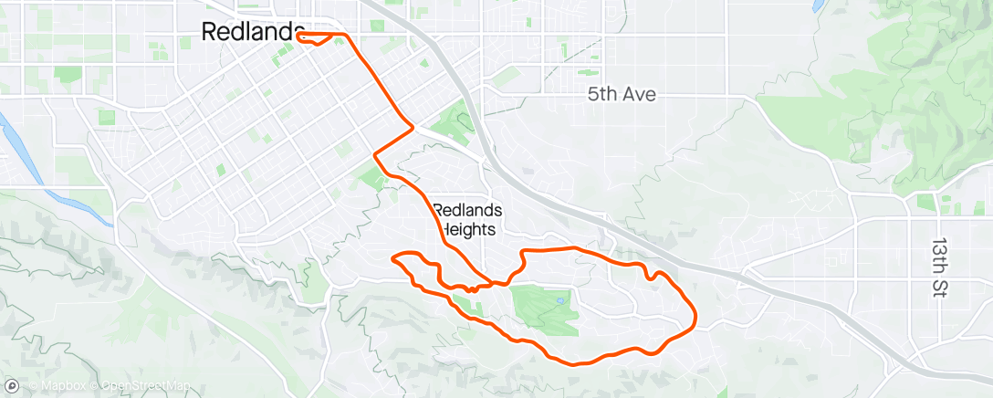 Map of the activity, Redlands Sunset