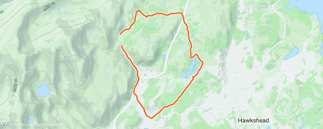 Map of the activity, Coniston trail run