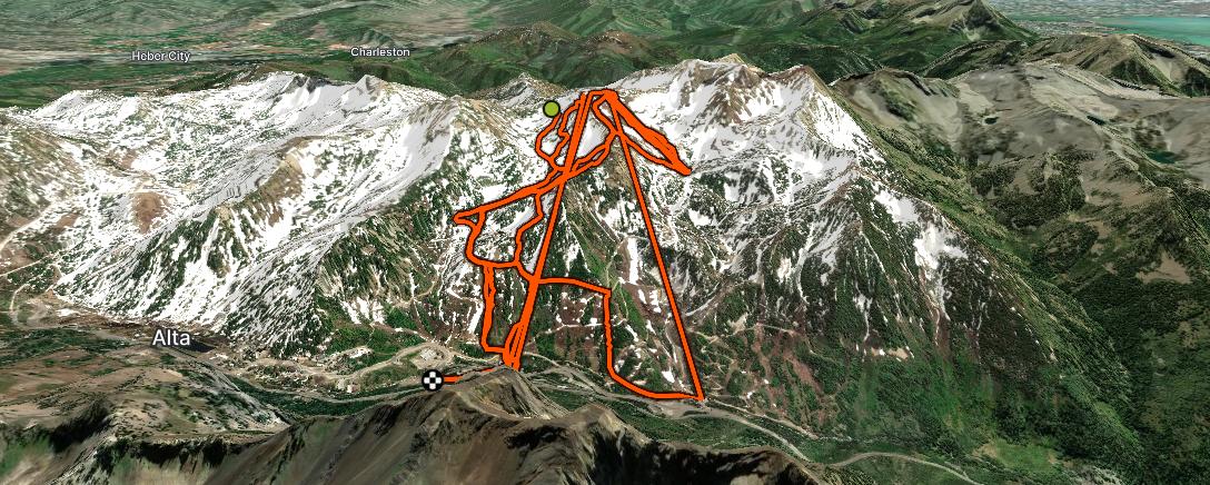 Map of the activity, Alpine Ski - Snowbird Day 14