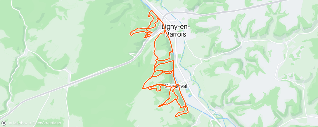 Map of the activity, Sortie enduro Ligny