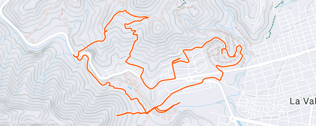 Карта физической активности (Carrera de montaña por la tarde)
