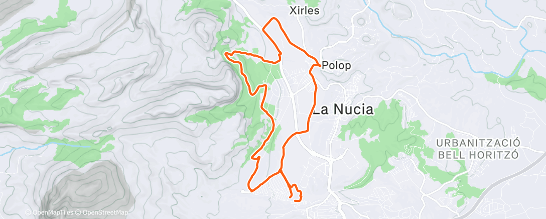 Map of the activity, Lunch Mountain Bike Ride