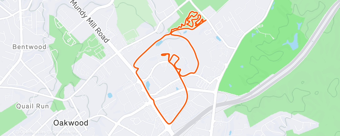 Map of the activity, Gainesville College last mtb of 2025