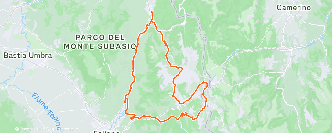 Map of the activity, Pedalata mattutina