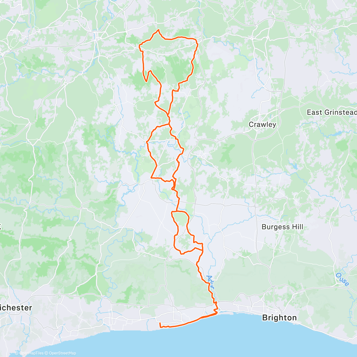 Карта физической активности (Surrey hills)