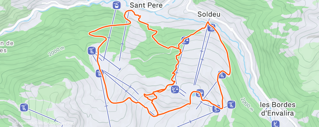 Map of the activity, Lunch Backcountry Ski