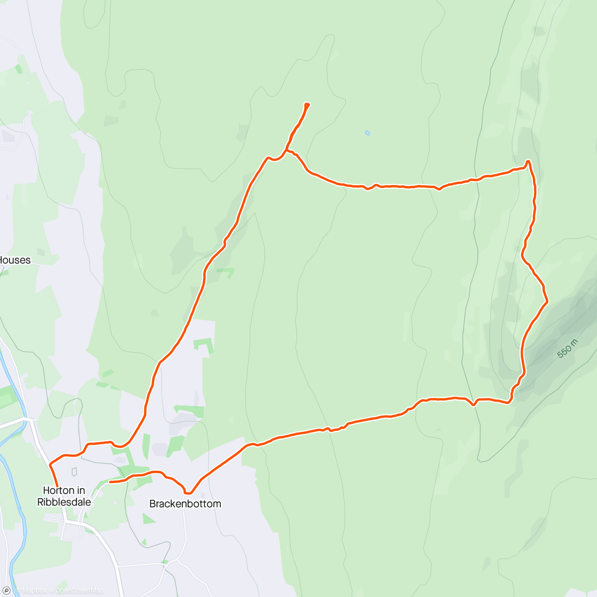 Map of the activity, Pen-y-ghent