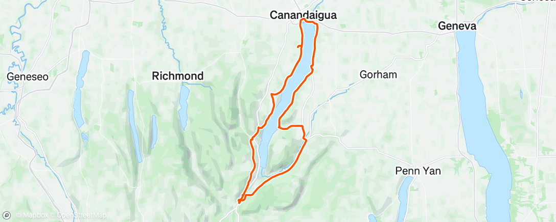 Map of the activity, Canandaigua Lake Cruise