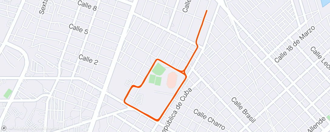Map of the activity, Nike Run Club: martes - Carrera a última hora de la tarde