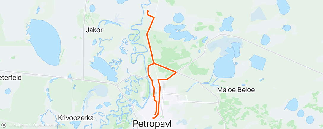 Mapa de la actividad, Вечерний велозаезд