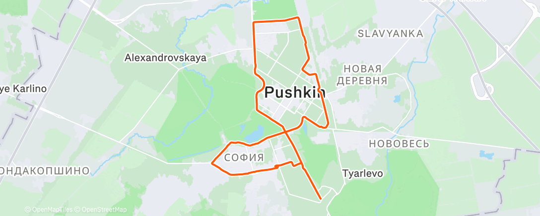 Map of the activity, Утренний забег