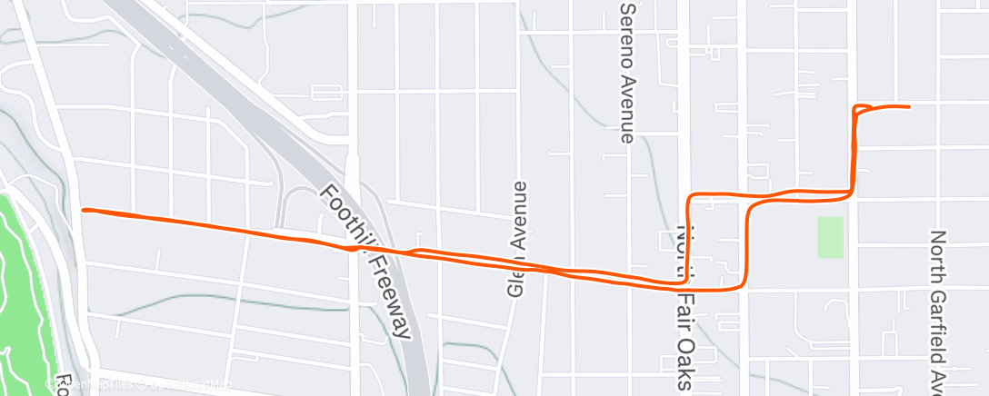 Map of the activity, Afternoon Run