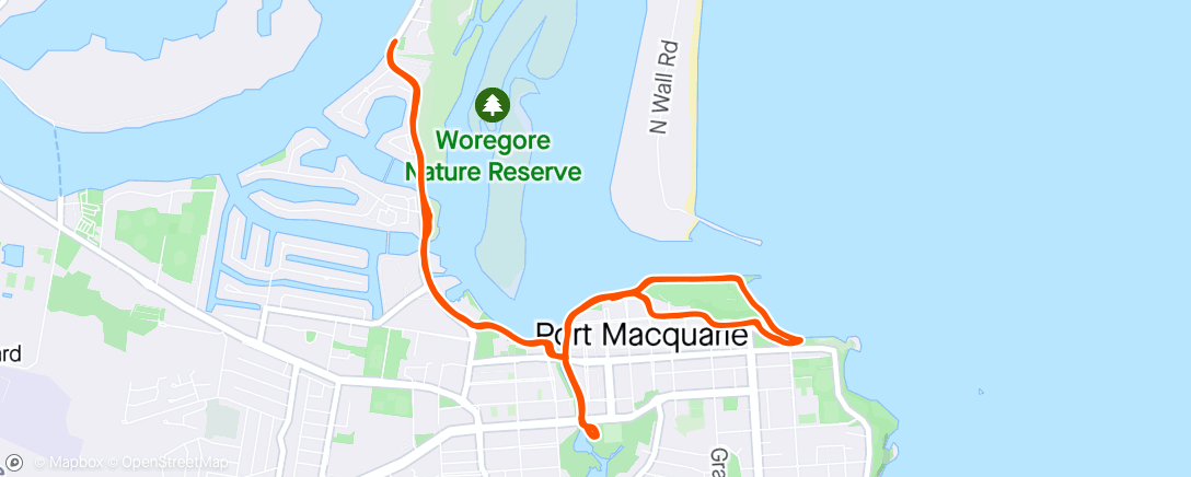 Map of the activity, Ironman Australia - run