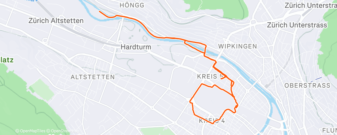 Map of the activity, Lauf am Nachmittag