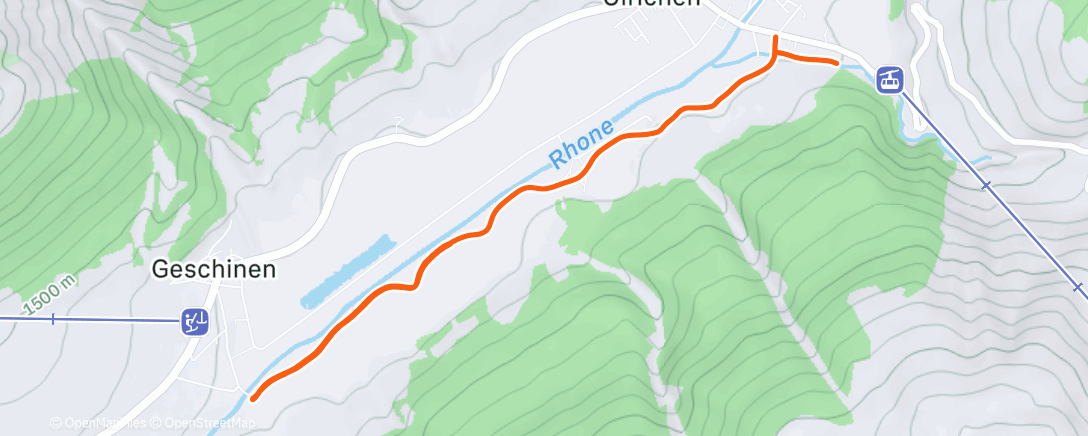 Carte de l'activité Ski nordique dans l'après-midi