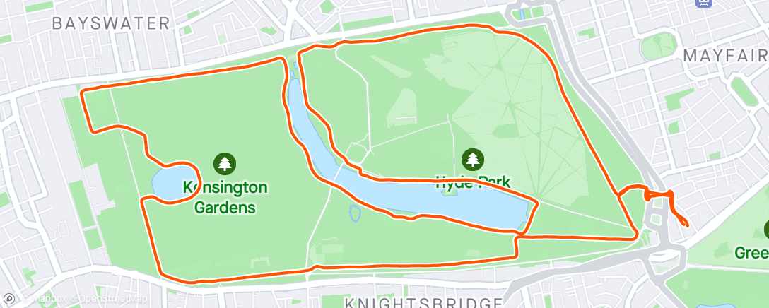 Карта физической активности (Hyde Park, London. Had an amazing and surreal experience. In the early morning sun, a big cat- like animal came out the bushes and walked up to me, about 5m away. Then ran off. Tried googling it and there are no big wild cats in the UK. Like a dream.)