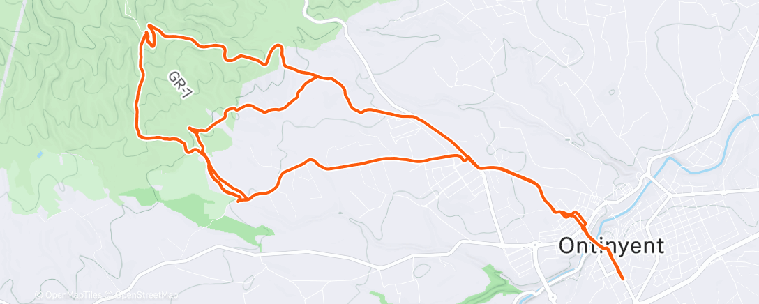 Map of the activity, Bicicleta por la tarde