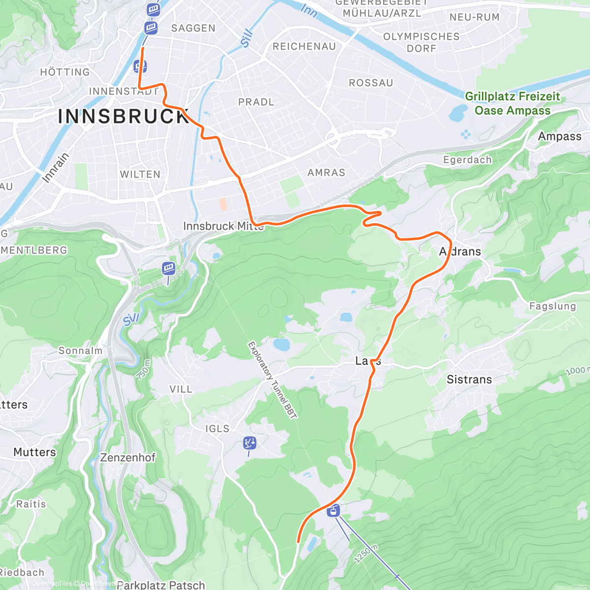 Карта физической активности (Zwift - The Kitchen Sink on 2018 Worlds Short Lap in Innsbruck)