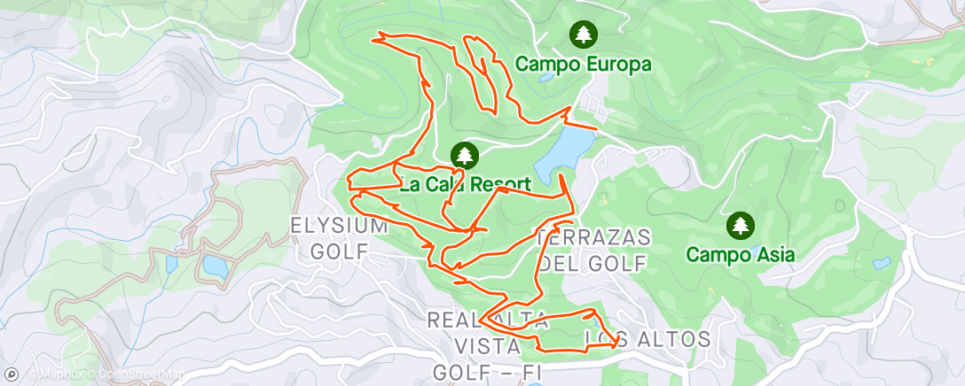 Map of the activity, Morning Golf
