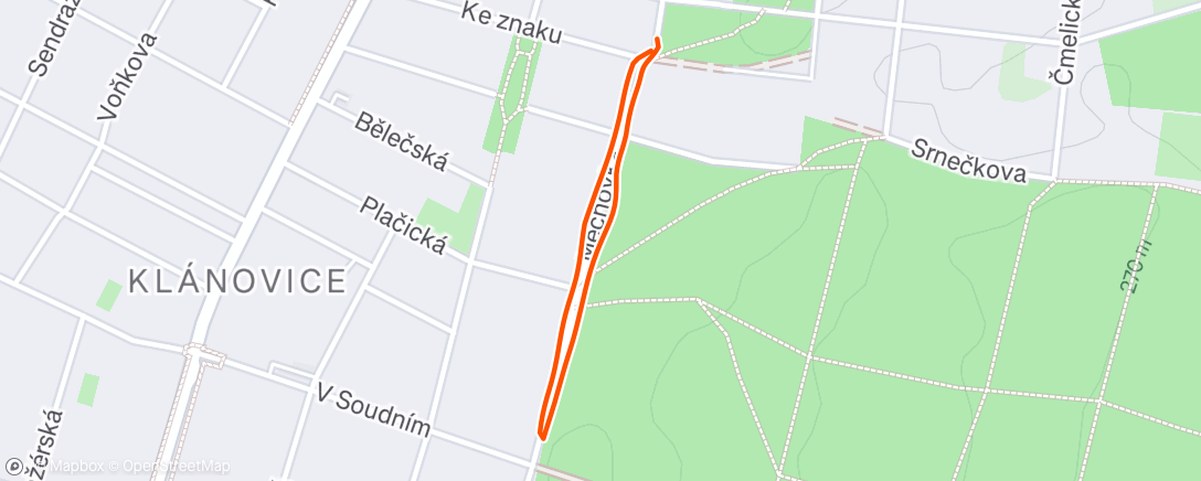 Map of the activity, Night Run