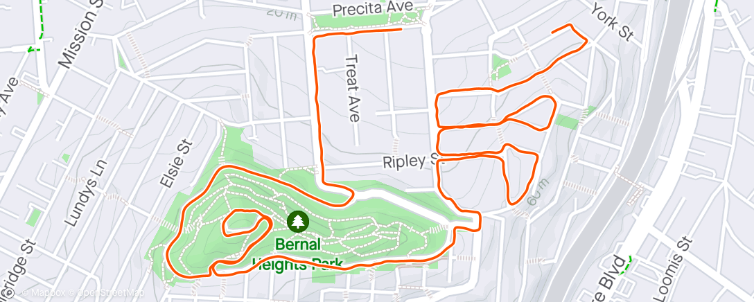 Map of the activity, San Francisco / San Francisco, Bernal Heights Park