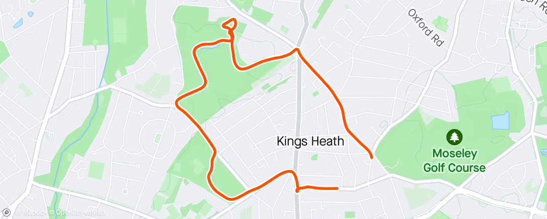Map of the activity, 5k with hill effort