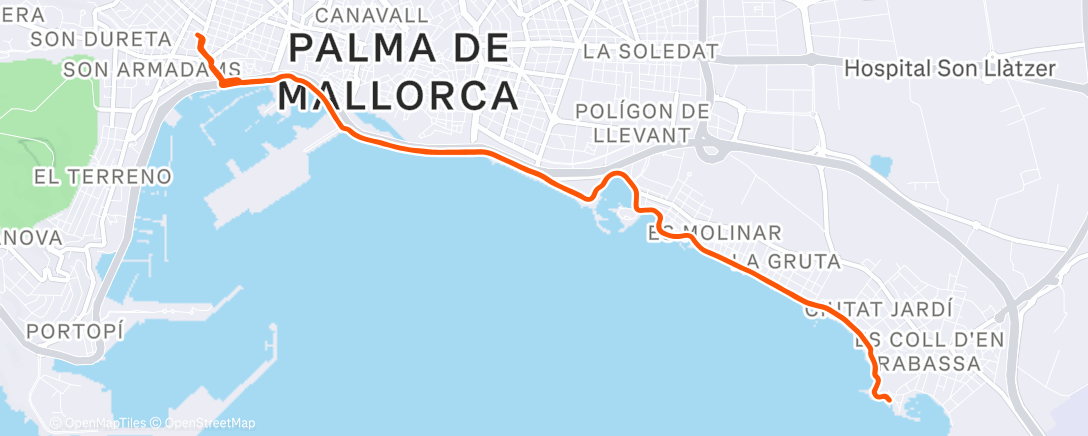 Map of the activity, Easy Run