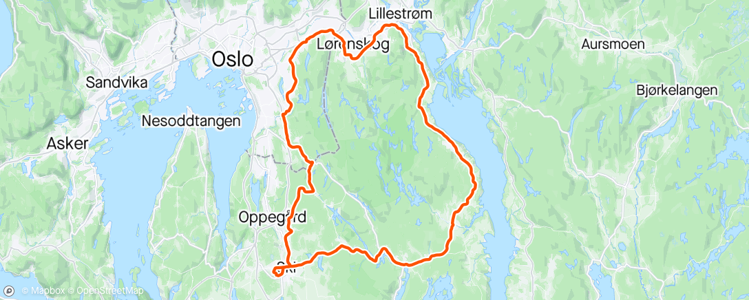 Map of the activity, Enebakk rundt