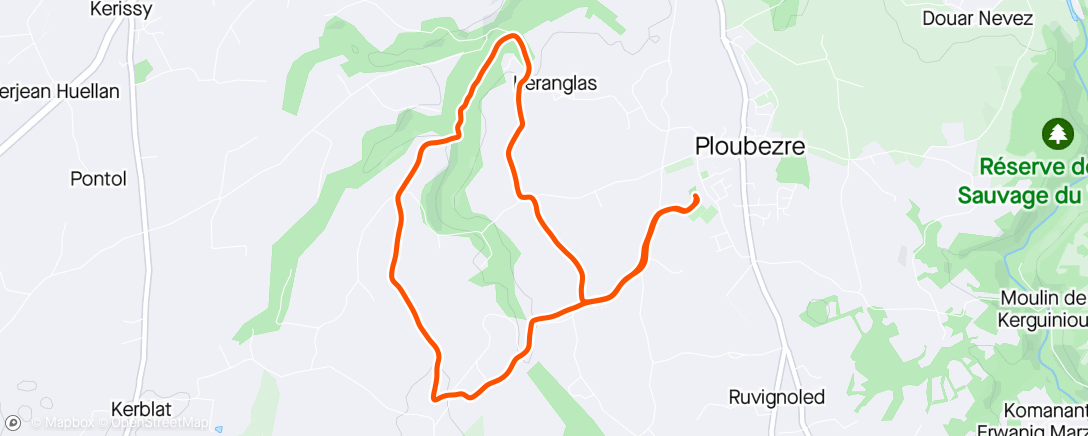 Map of the activity, Trail de Ploubezre