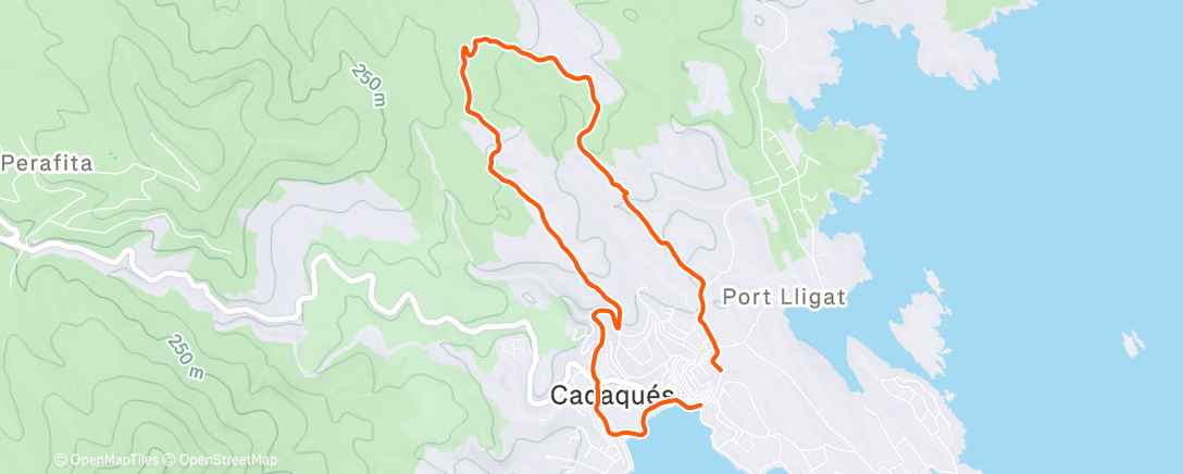 Map of the activity, Carrera de montaña a la hora del almuerzo