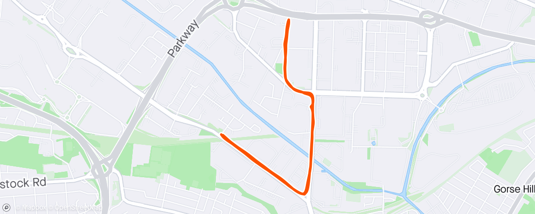 Map of the activity, Aerobic zone run. Very slow