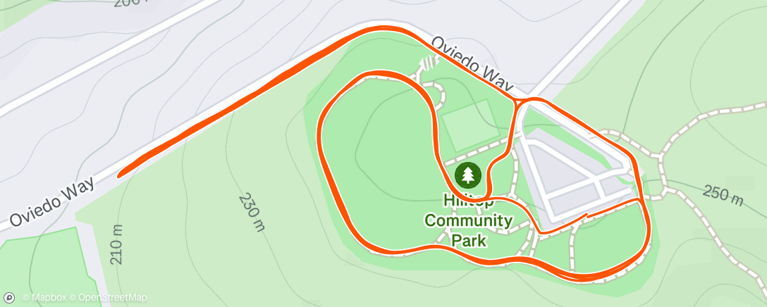 Map of the activity, Hill Repeats