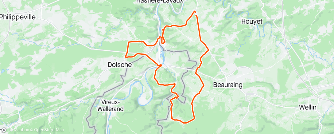 Map of the activity, Pre race famenne ardenne