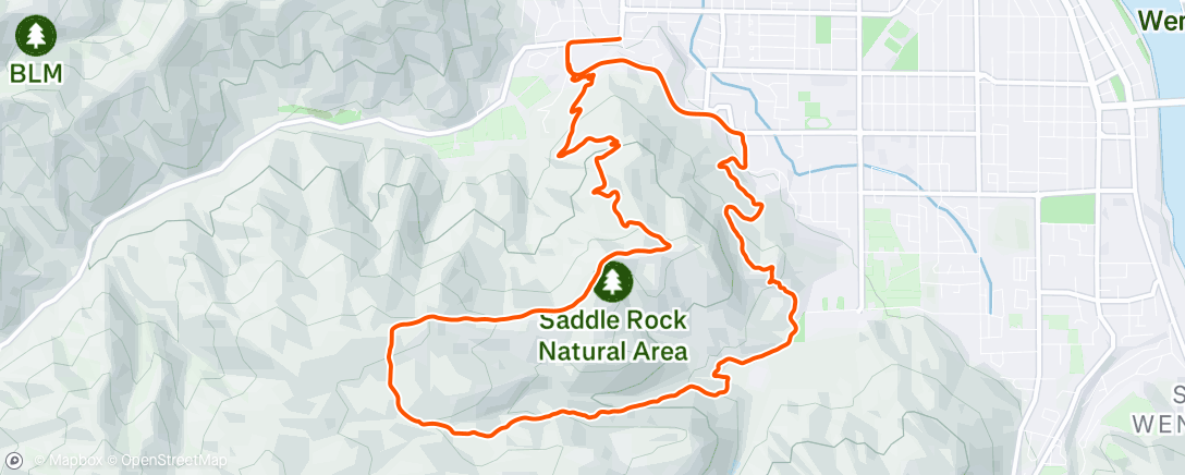 Map of the activity, Another round saddle variation. Took right at 2500 feet.