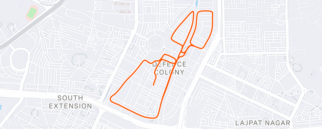 Map of the activity, Evening Run