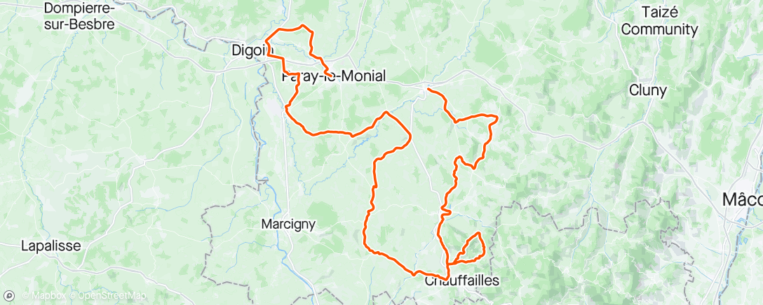 Mapa da atividade, Tour de Saône et Loire ❌